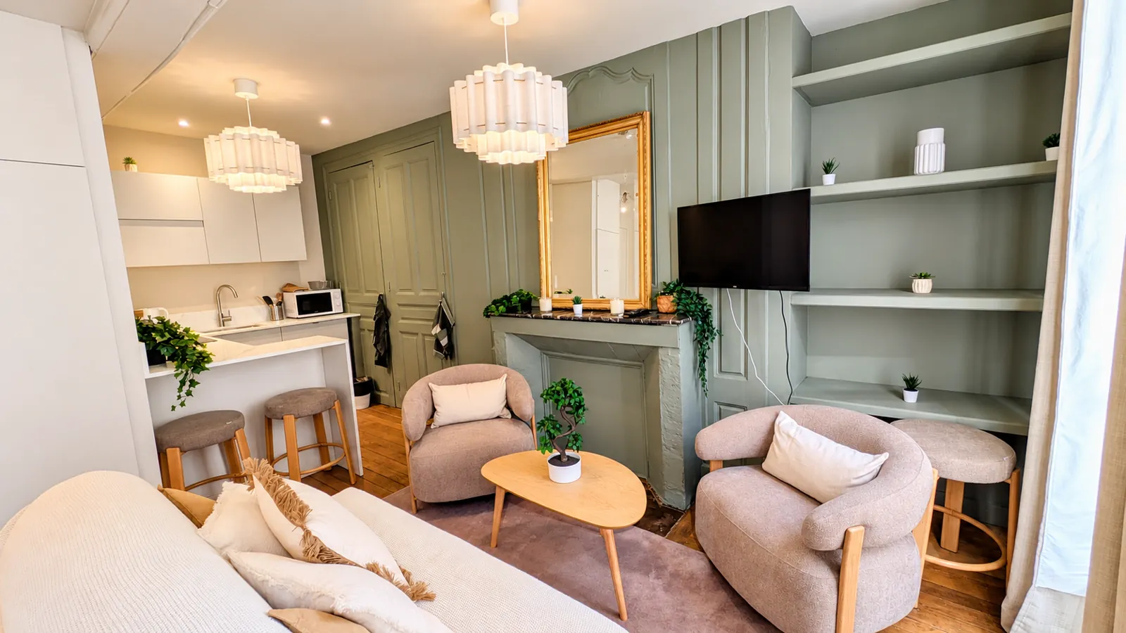 Pièce de vie de l’appartement Larivey 21.2